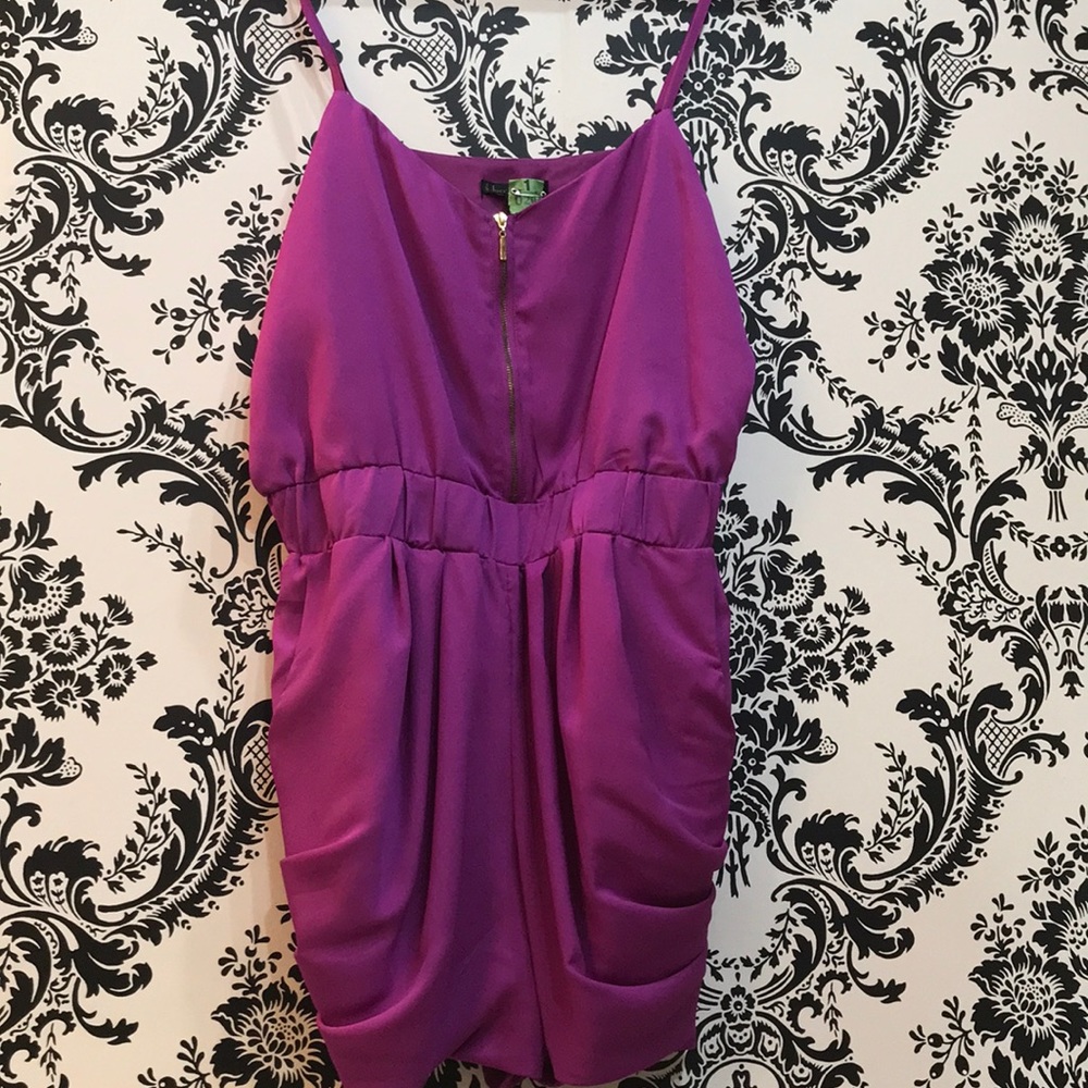 Arden B. Romper with gold zipper detail